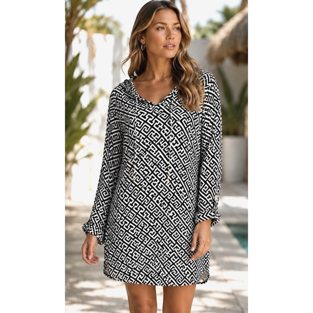 Macbeth Collection Margaret Josephs Womens Coverup Tunic Size L  Resort Beach